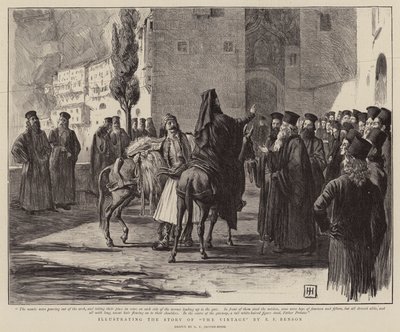 A szüret történetének illusztrálása E. F. Bensontól alkotó: George Percy Jacomb-Hood